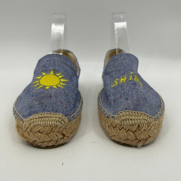 SOLUDOS X MARY MATSON Blue Yellow Sunshine Slip On Espadrille Flats Shoes Size 8 - Picture 5 of 10